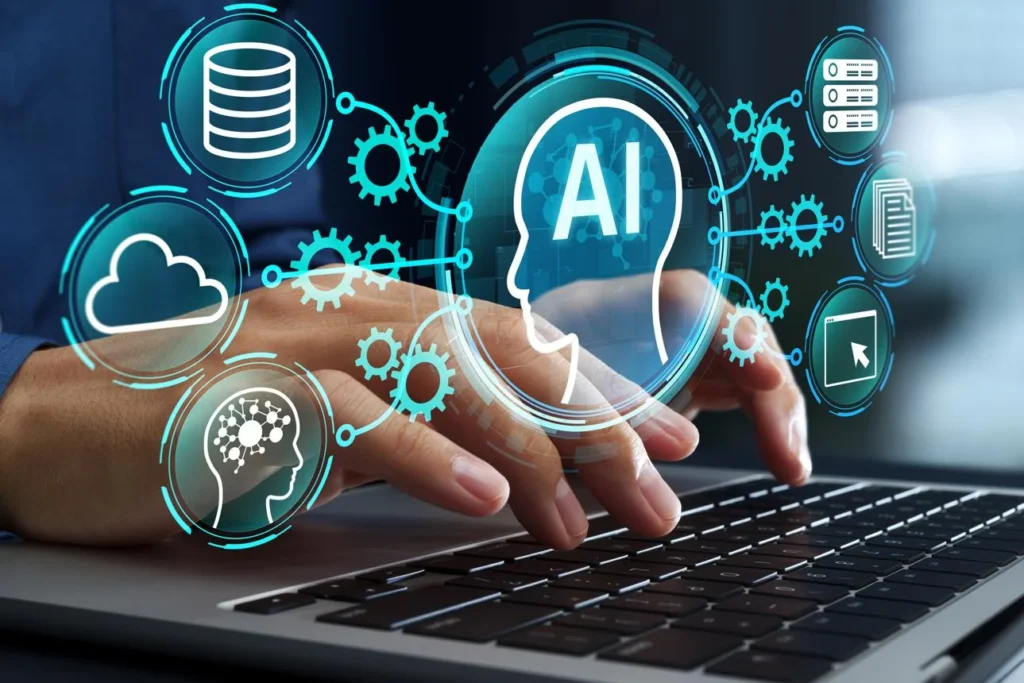 ai typing laptop